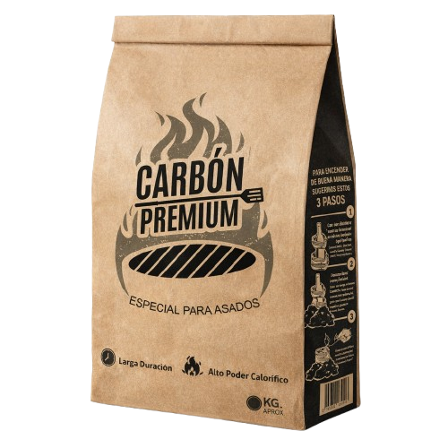 Bolsa de Papel Kraft para Carbón 5 kg — Formato Grande