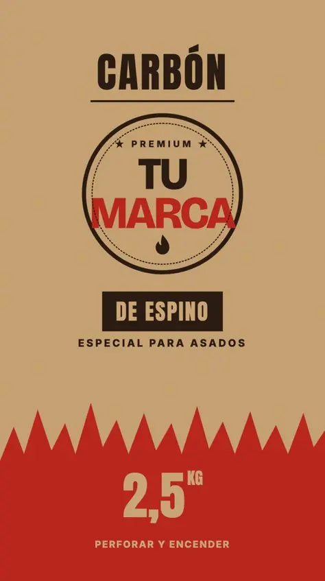 Frente de una bolsa de ejemplo con la marca TU MARCA